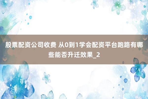 股票配资公司收费 从0到1学会配资平台跑路有哪些能否升迁效果_2
