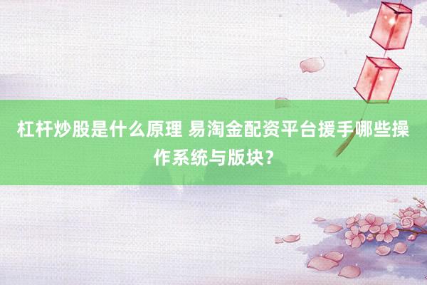 杠杆炒股是什么原理 易淘金配资平台援手哪些操作系统与版块？