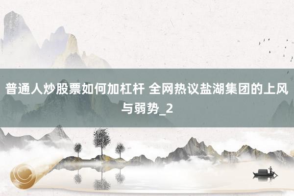 普通人炒股票如何加杠杆 全网热议盐湖集团的上风与弱势_2