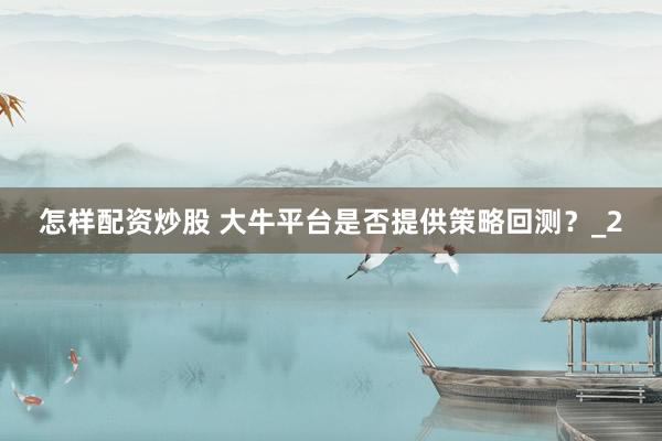 怎样配资炒股 大牛平台是否提供策略回测？_2