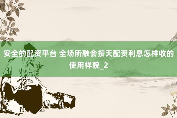 安全的配资平台 全场所融会按天配资利息怎样收的使用样貌_2